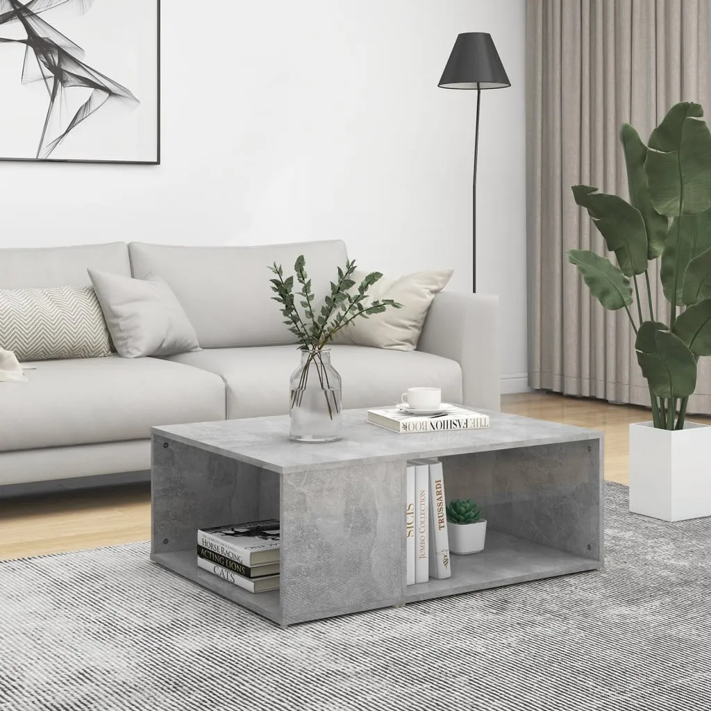 vidaXL Tavolino da Salotto Grigio Cemento 90x67x33 cm in Truciolato