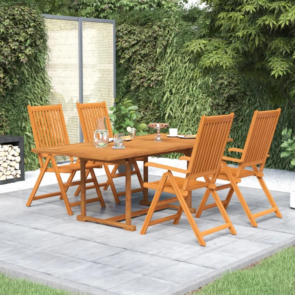 vidaXL Set Mobili da Pranzo da Giardino 5 pz Legno Massello di Acacia