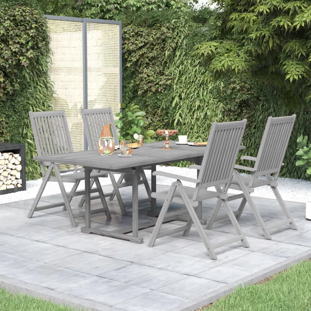 vidaXL Set da Pranzo per Giardino 5 pz in Legno Massello di Acacia