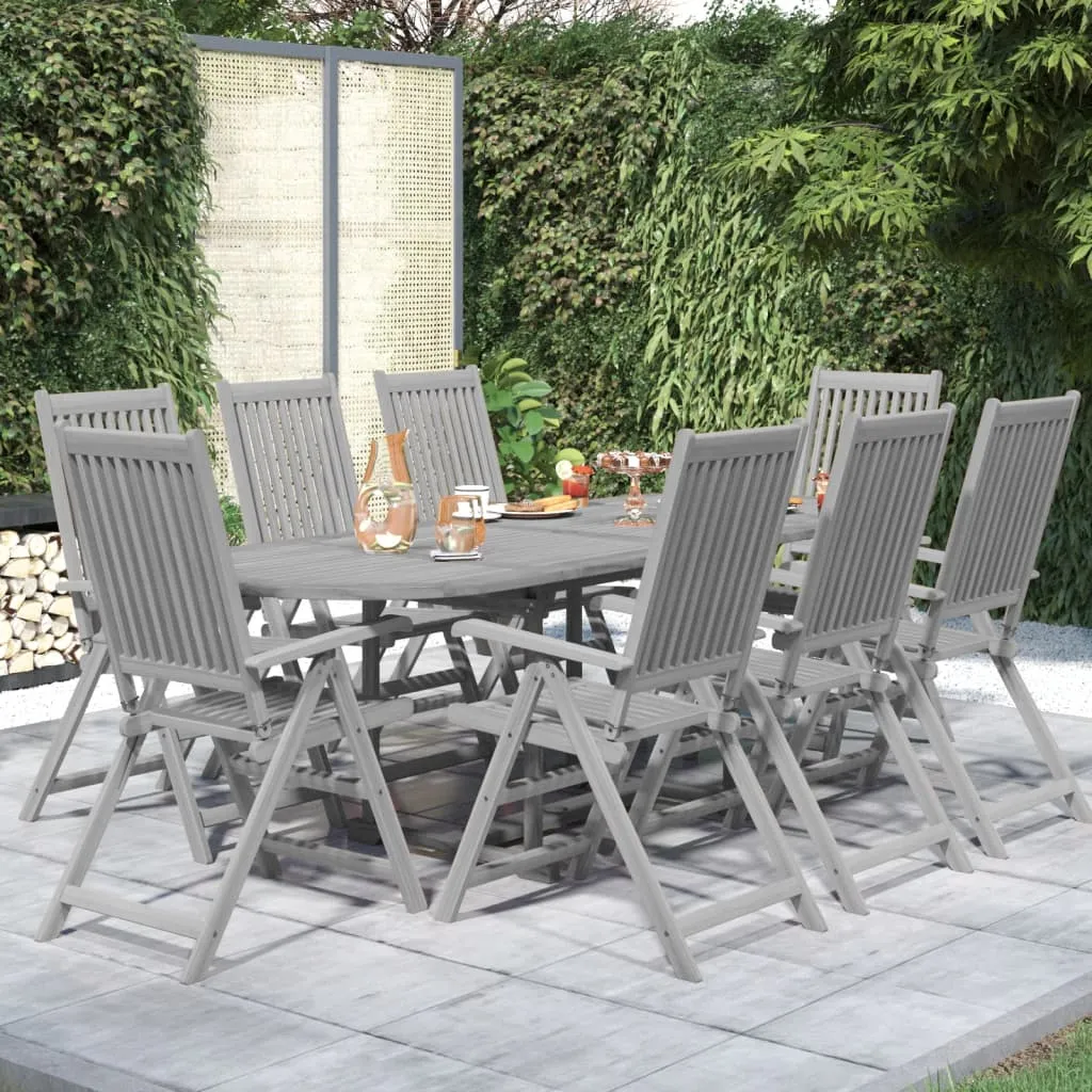 vidaXL Set da Pranzo da Giardino 9 pz Legno Massello di Acacia