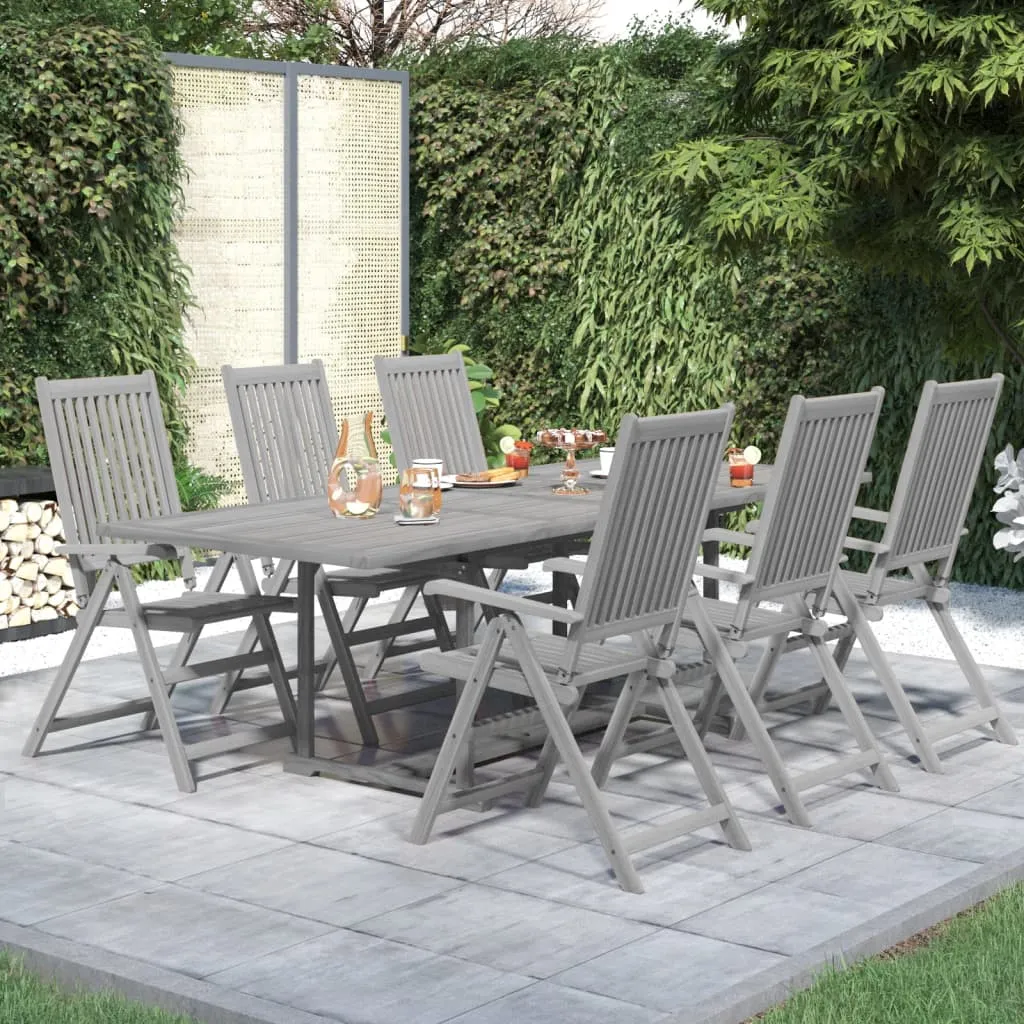 vidaXL Set da Pranzo da Giardino 7 pz in Legno Massello di Acacia