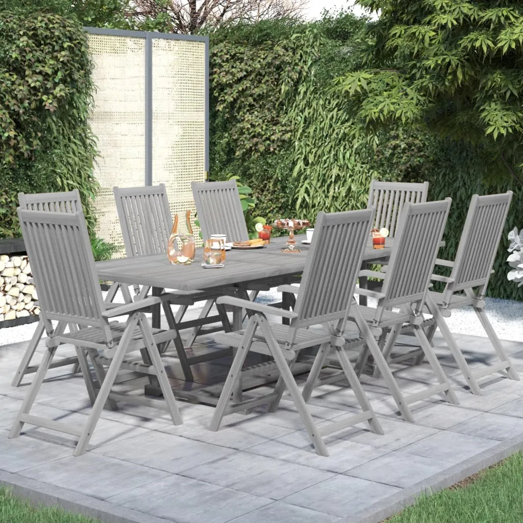 vidaXL Set da Pranzo da Giardino 9 pz Legno Massello di Acacia