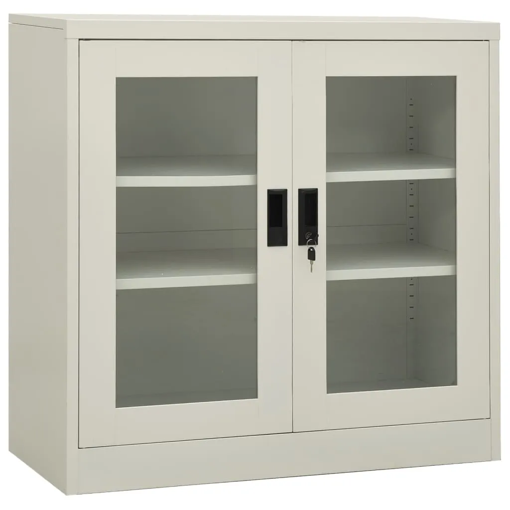 vidaXL Armadio per Ufficio Grigio Chiaro 90x40x90 cm in Acciaio