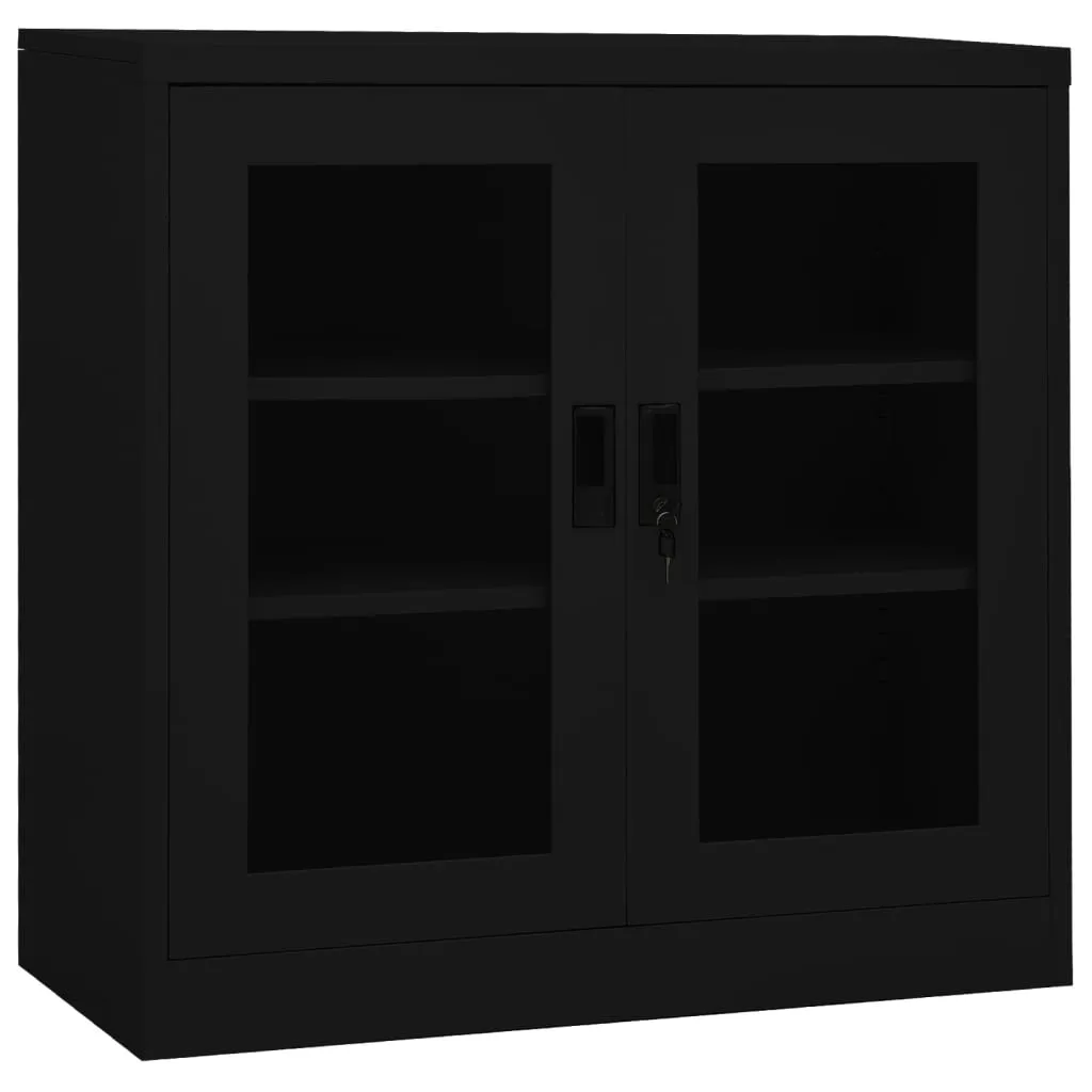 vidaXL Armadio per Ufficio Nero 90x40x90 cm in Acciaio