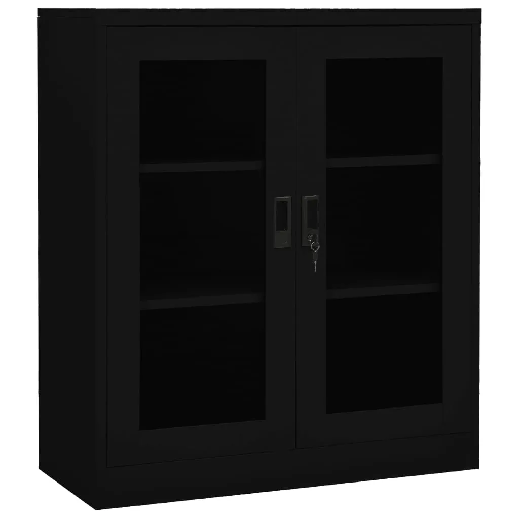 vidaXL Armadio per Ufficio Nero 90x40x105 cm in Acciaio