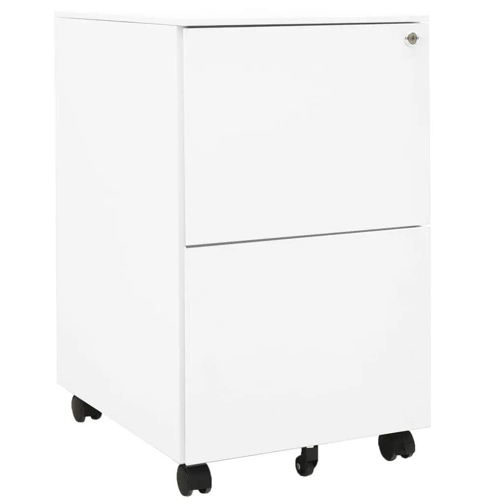 vidaXL Schedario Mobile Bianco 39x45x67 cm in Acciaio