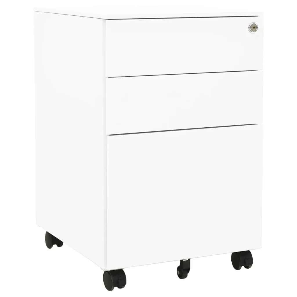 vidaXL Schedario Mobile Bianco 39x45x60 cm in Acciaio