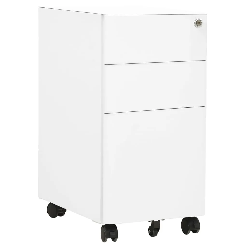 vidaXL Schedario Mobile Bianco 30x45x59 cm in Acciaio