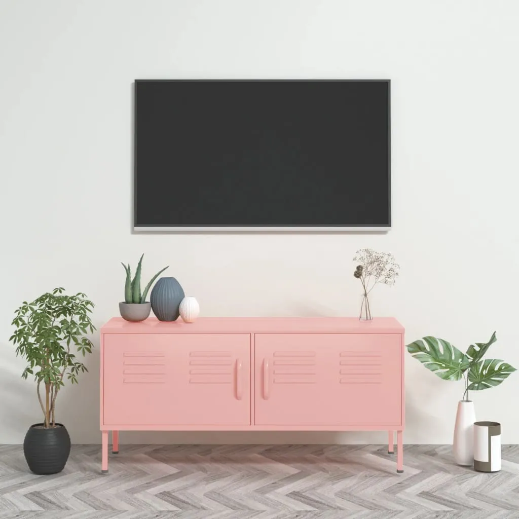 vidaXL Mobile TV Rosa 105x35x50 cm in Acciaio