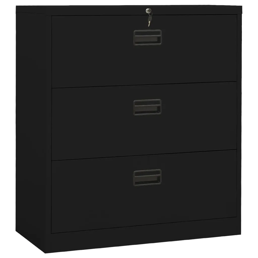 vidaXL Armadio Classificatore Nero 90x46x103 cm in Acciaio