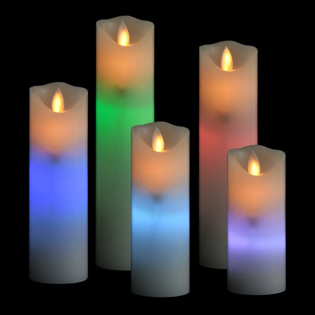 vidaXL Set Candele Elettriche a LED 5 pz con Telecomando Colorato