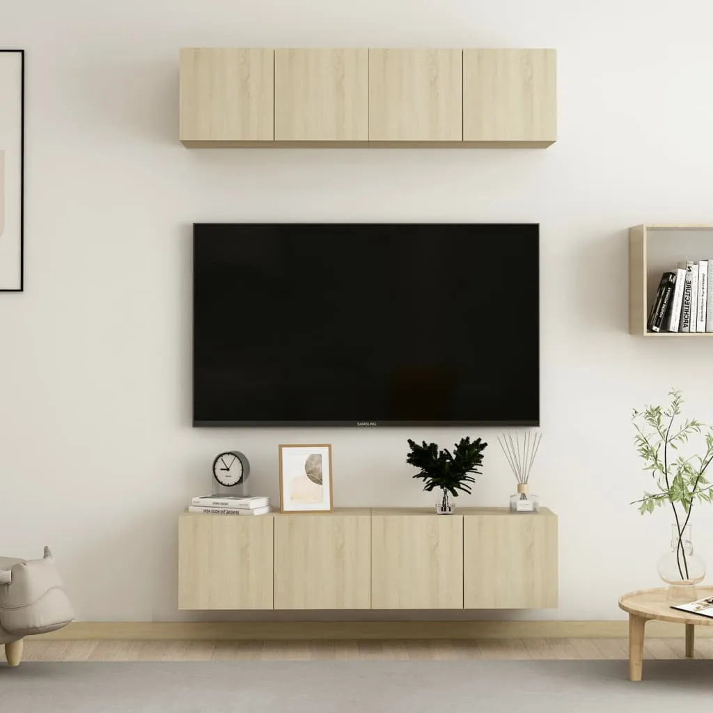 vidaXL Mobili TV 4 pz Rovere Sonoma 60x30x30 cm in Truciolato