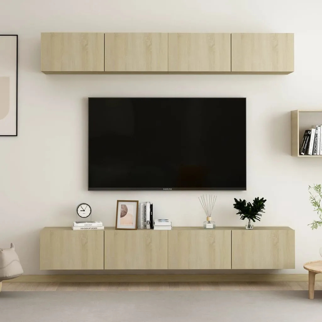 vidaXL Mobili TV 4 pz Rovere Sonoma 100x30x30 cm in Truciolato