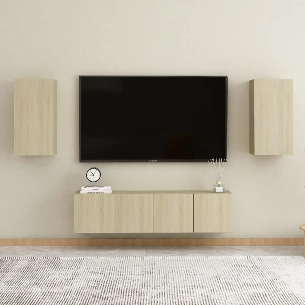 vidaXL Set Mobili TV 4 pz Rovere Sonoma in Truciolato