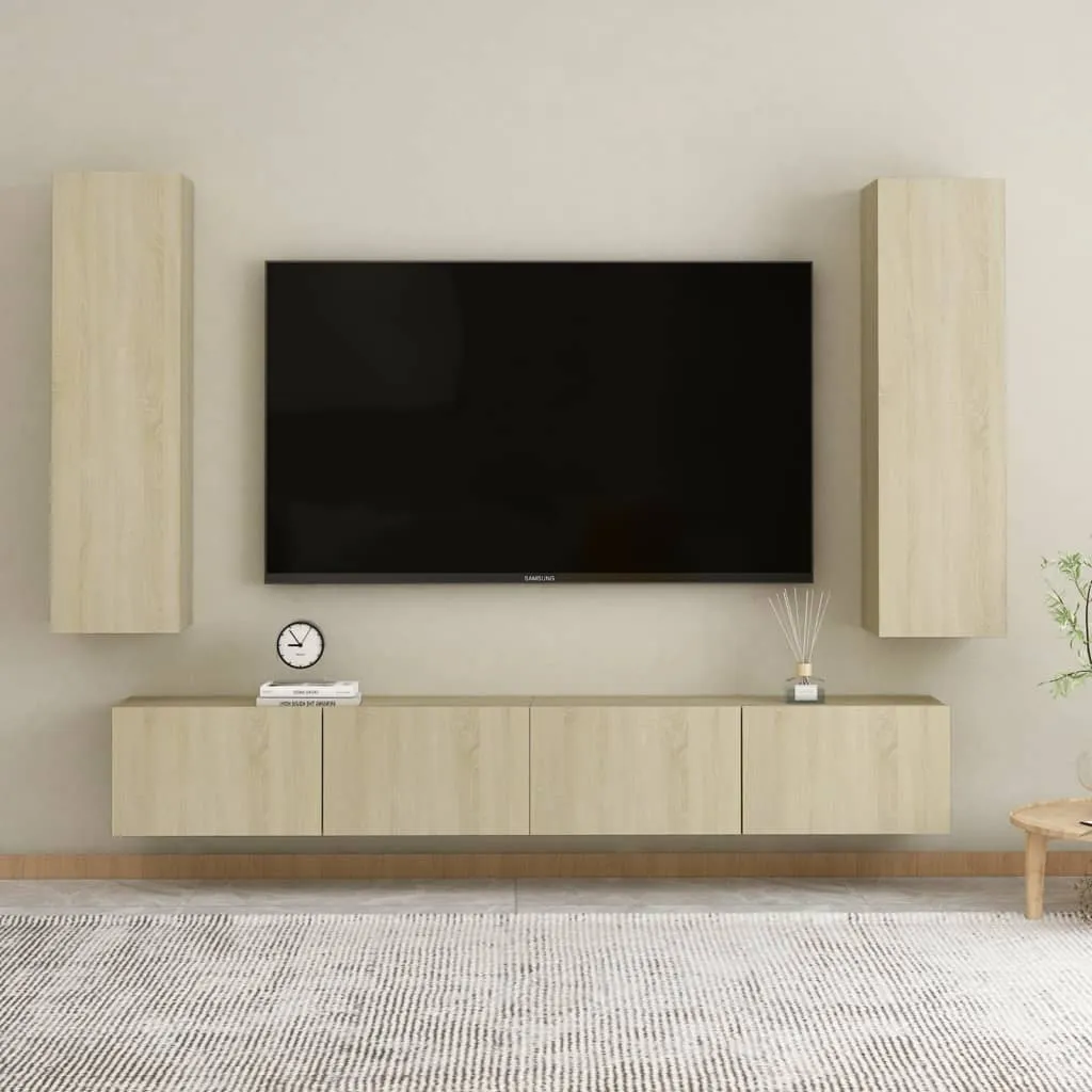 vidaXL Set Porta TV 4 pz Rovere Sonoma in Truciolato