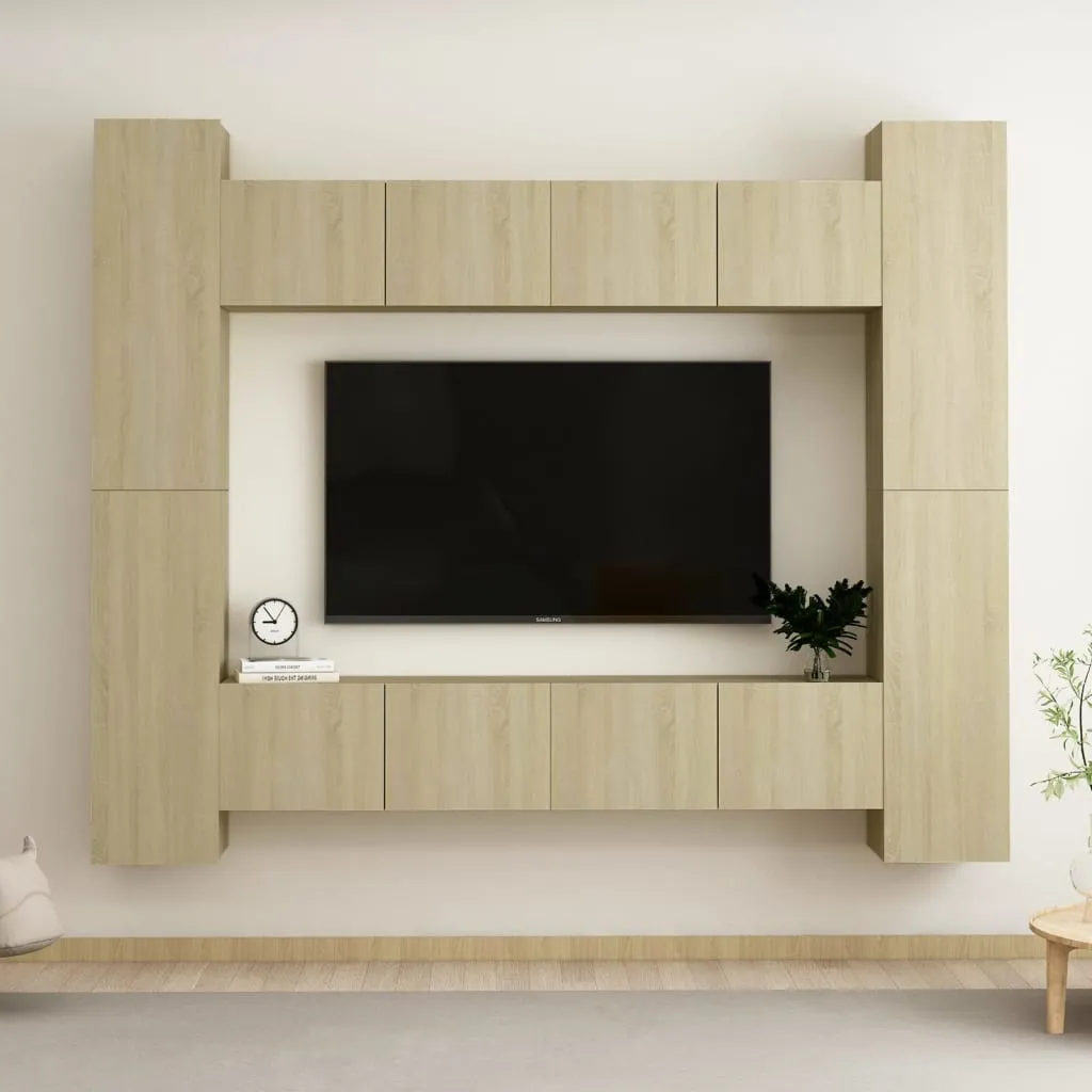 vidaXL Set Porta TV 8 pz Rovere Sonoma in Truciolato