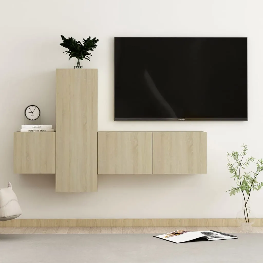 vidaXL Set Porta TV 3 pz Rovere Sonoma in Truciolato