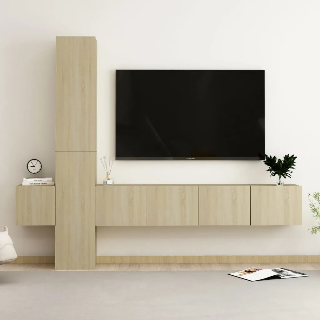 vidaXL Set Porta TV 5 pz Rovere Sonoma in Truciolato