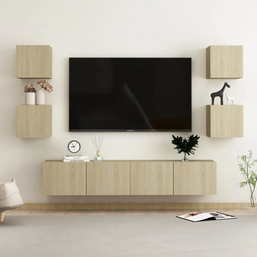 vidaXL Set Porta TV 6 pz Rovere Sonoma in Truciolato