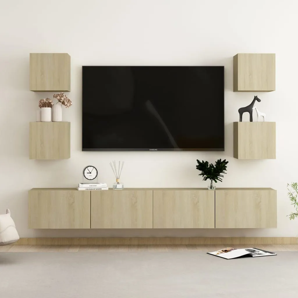 vidaXL Set Porta TV 6 pz Rovere Sonoma in Truciolato