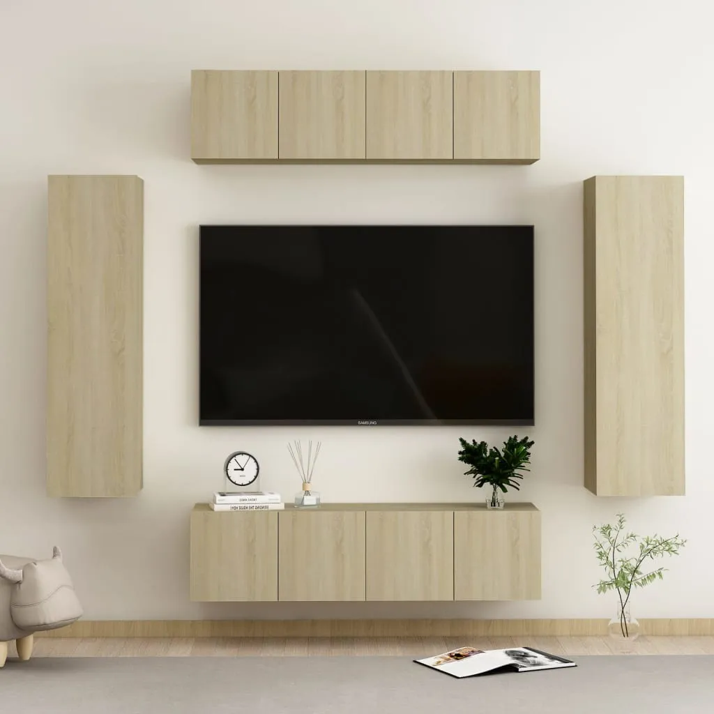 vidaXL Set Porta TV 6 pz Rovere Sonoma in Truciolato