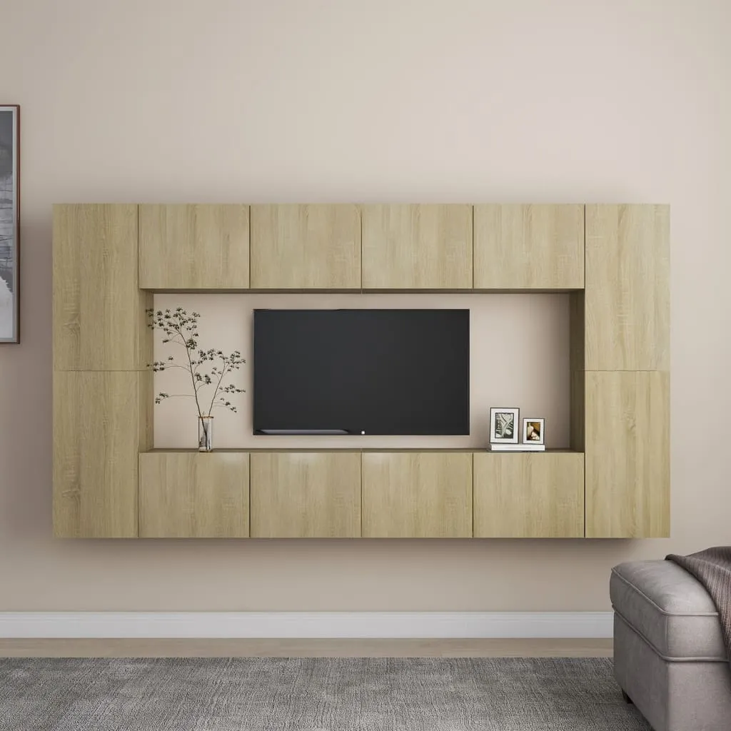 vidaXL Set Porta TV 8 pz Rovere Sonoma in Truciolato