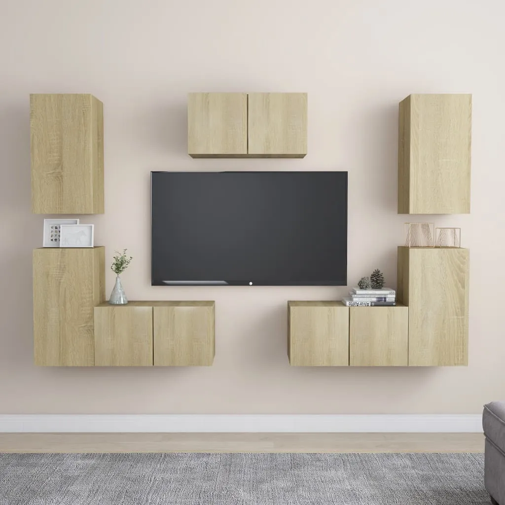 vidaXL Set Porta TV 7 pz Rovere Sonoma in Truciolato