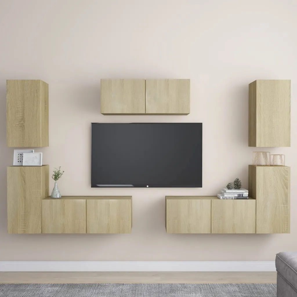 vidaXL Set Porta TV 7 pz Rovere Sonoma in Truciolato