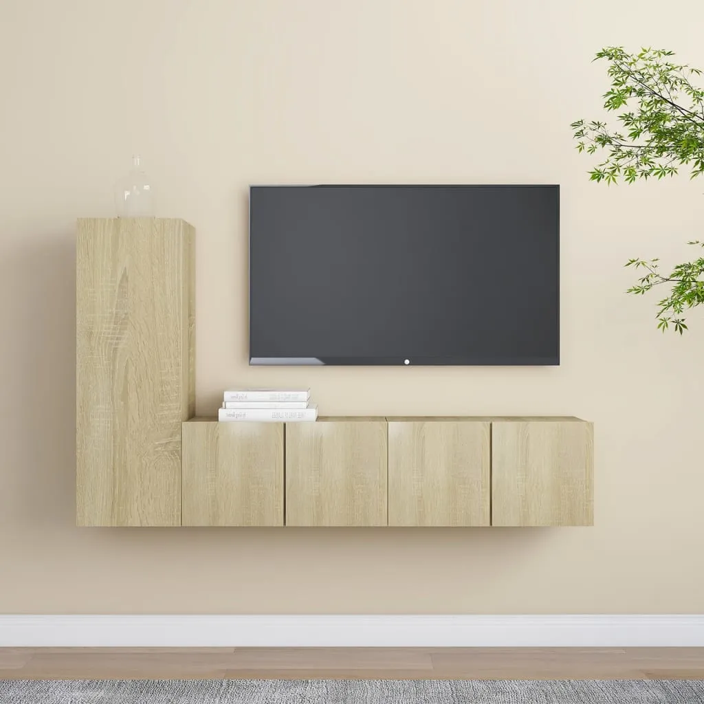 vidaXL Set Porta TV 3 pz Rovere Sonoma in Truciolato