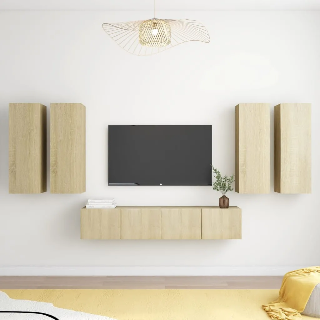 vidaXL Set Porta TV 6 pz Rovere Sonoma in Truciolato