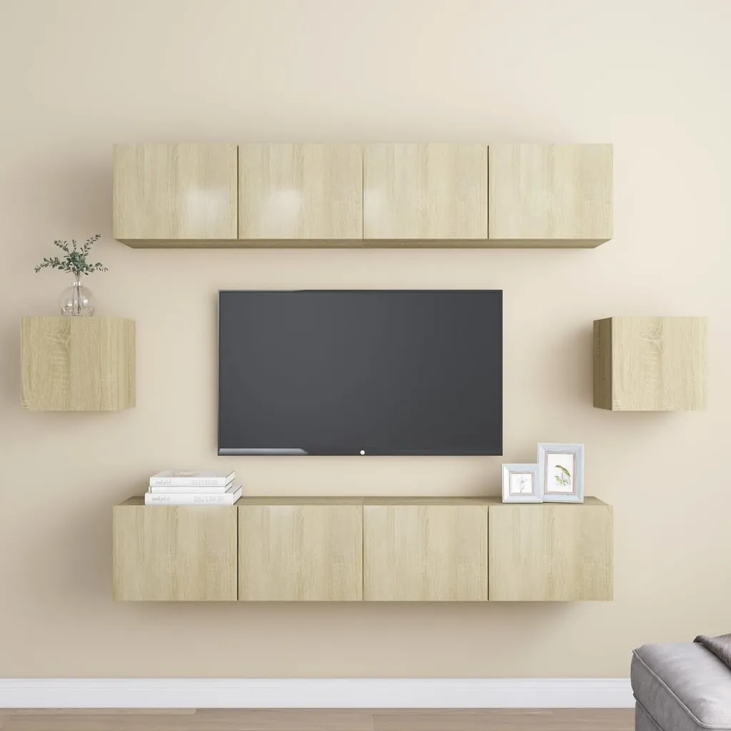 vidaXL Set Mobili TV 6 pz Rovere Sonoma in Truciolato