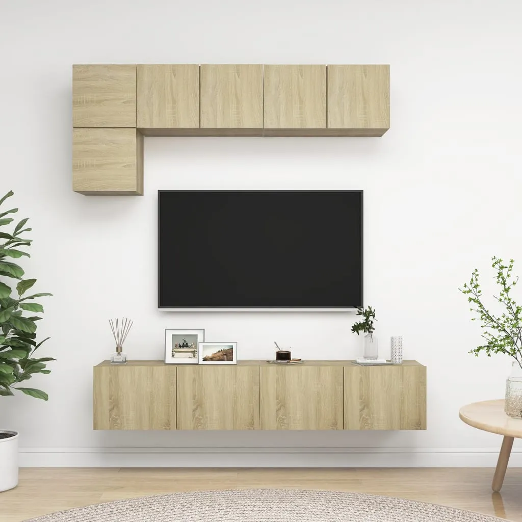 vidaXL Set Porta TV 5 pz Rovere Sonoma in Truciolato