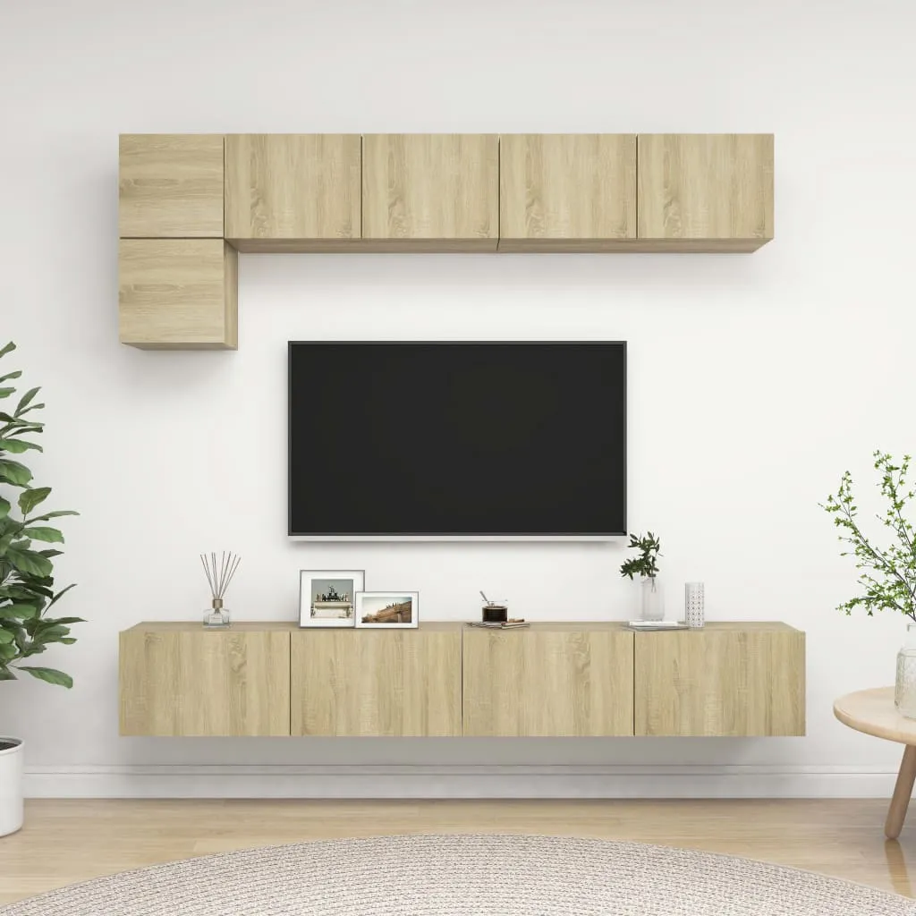 vidaXL Set Porta TV 5 pz Rovere Sonoma in Truciolato