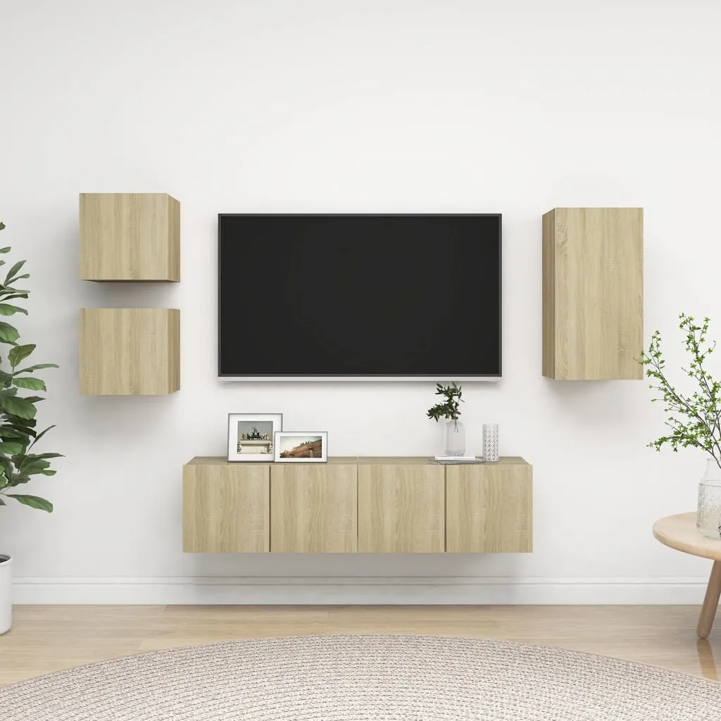 vidaXL Set Porta TV 5 pz Rovere Sonoma in Truciolato