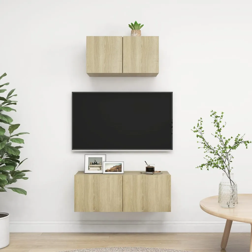 vidaXL Set Porta TV 2 pz Rovere Sonoma in Truciolato