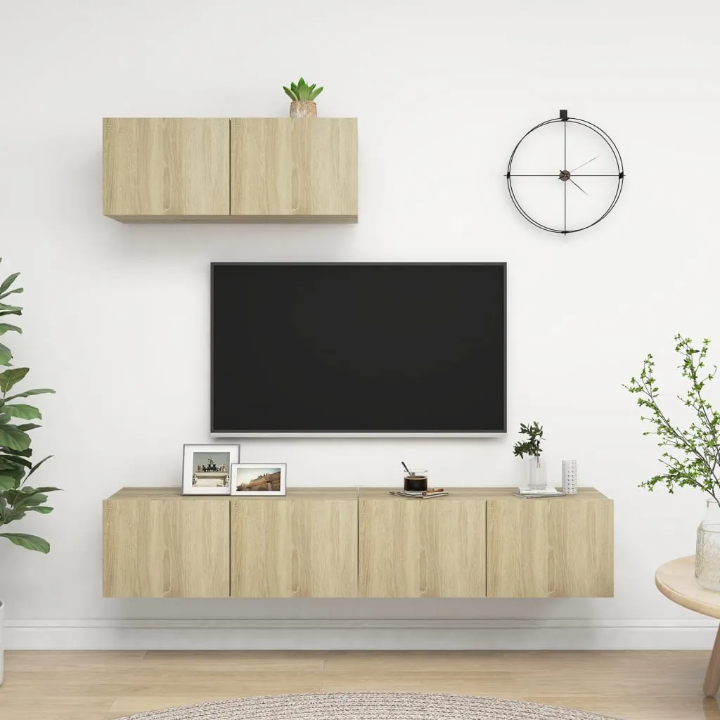 vidaXL Mobili TV 3 pz Rovere Sonoma in Truciolato