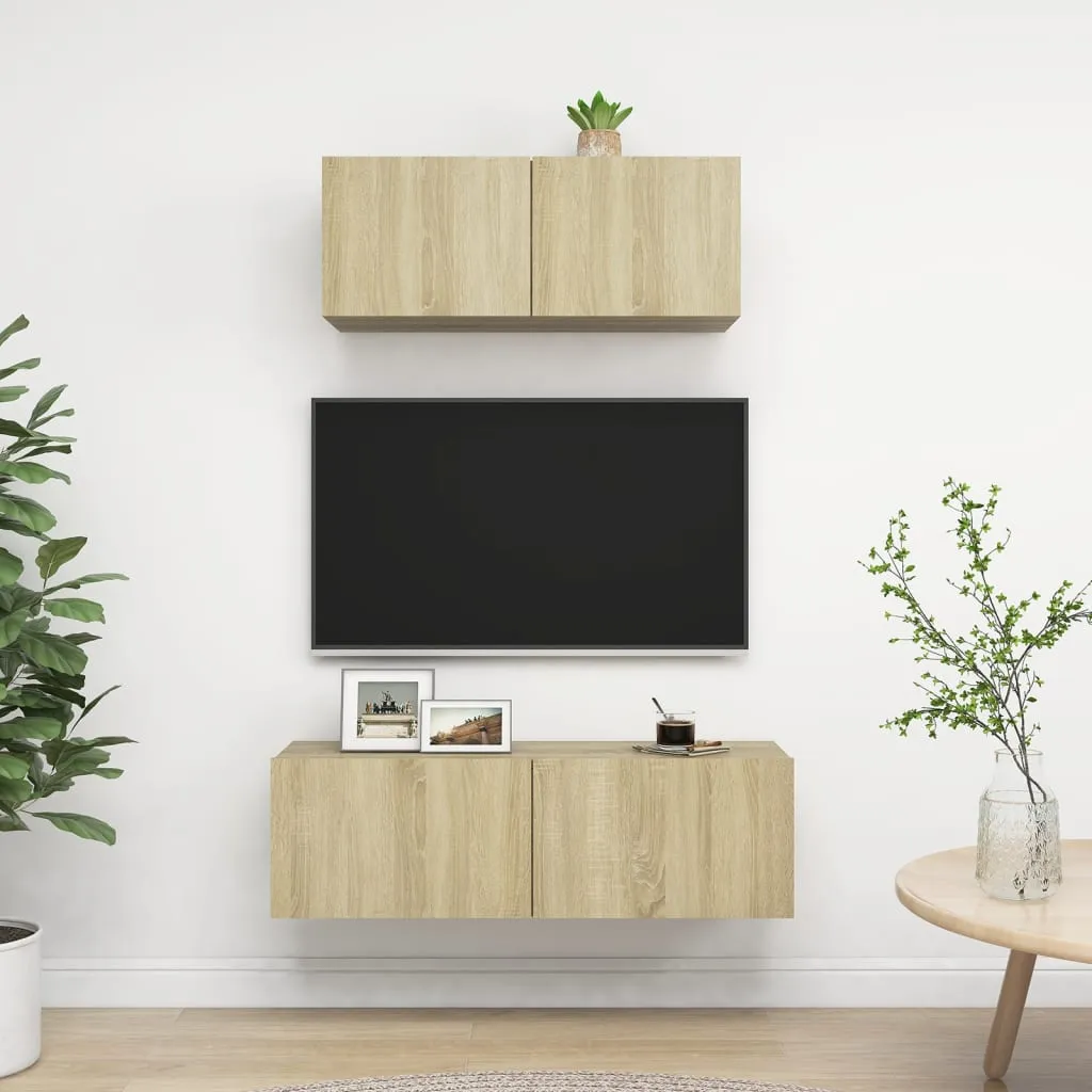 vidaXL Set Porta TV 2 pz Rovere Sonoma in Truciolato