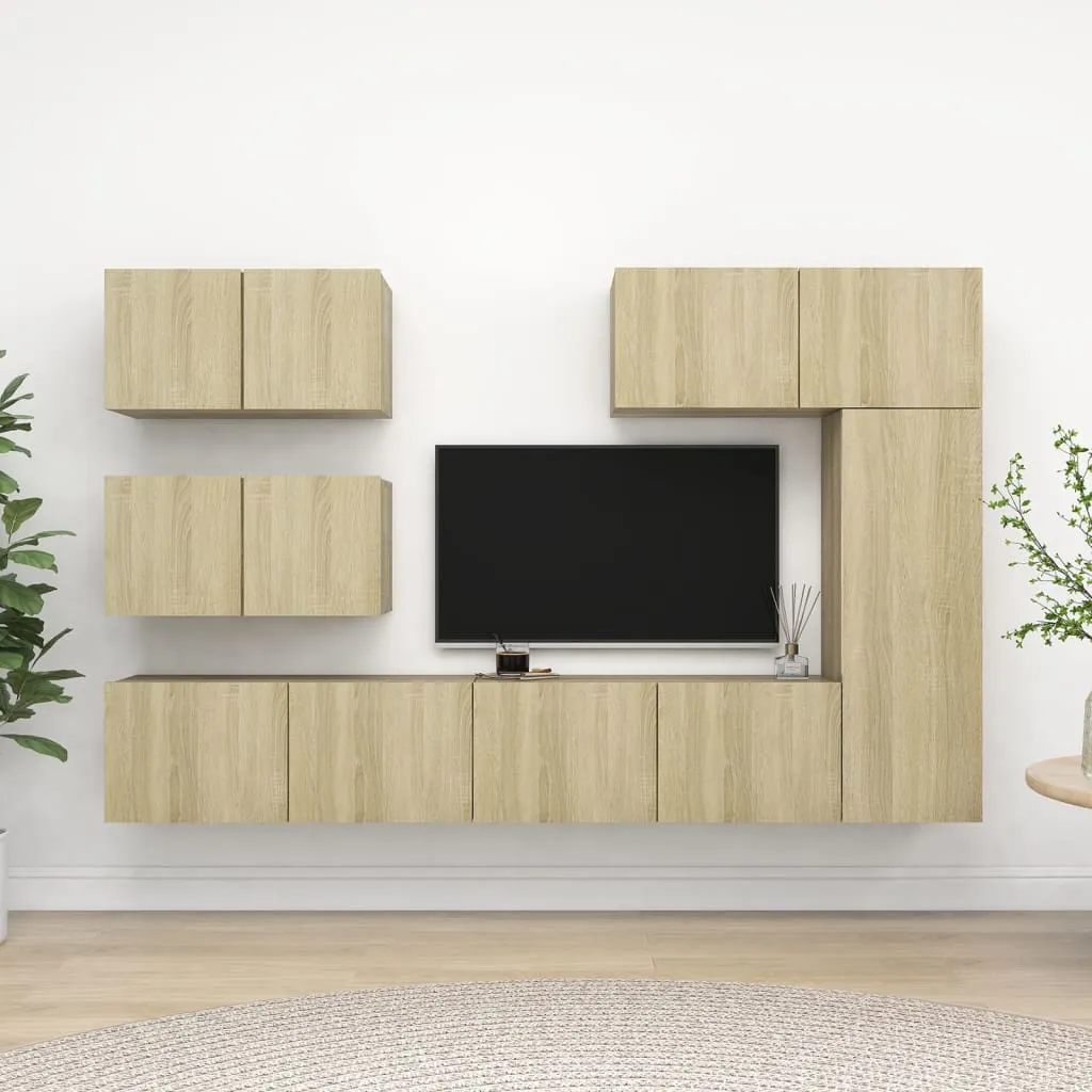 vidaXL Set Porta TV 6 pz Rovere Sonoma in Truciolato