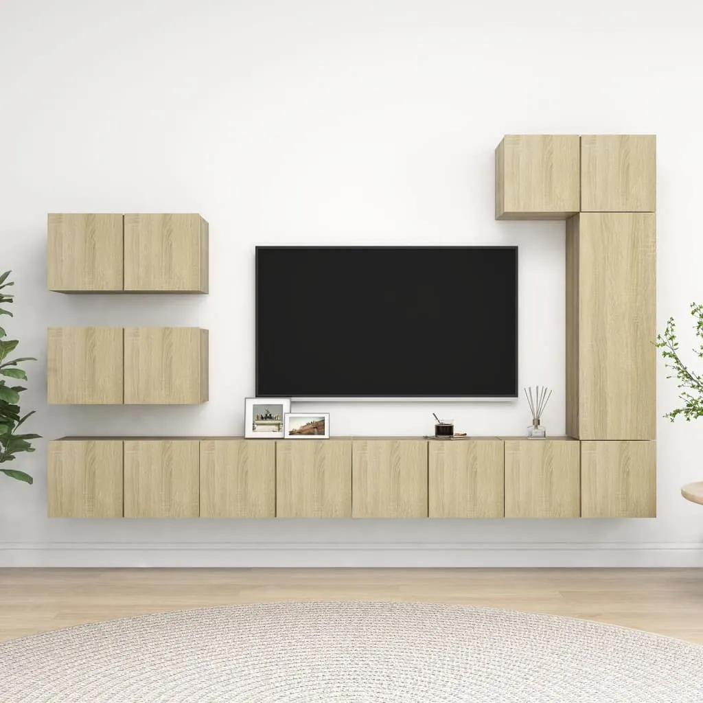 vidaXL Set Porta TV 8 pz Rovere Sonoma in Truciolato