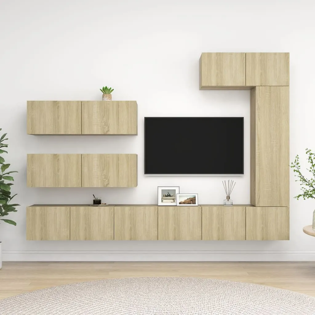 vidaXL Set Porta TV 7 pz Rovere Sonoma in Truciolato