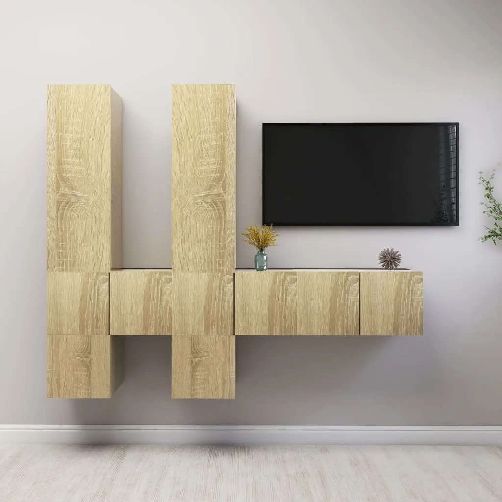 vidaXL Set Porta TV 7 pz Rovere Sonoma in Truciolato