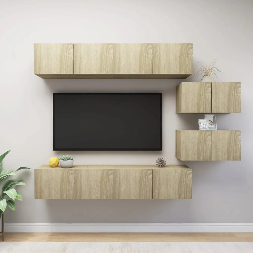 vidaXL Set Mobili TV 6 pz Rovere Sonoma in Truciolato