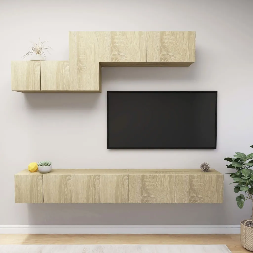 vidaXL Set Porta TV 6 pz Rovere Sonoma in Truciolato