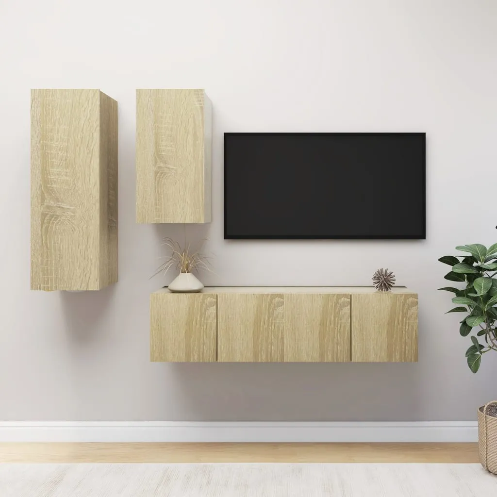 vidaXL Set Porta TV 4 pz Rovere Sonoma in Truciolato