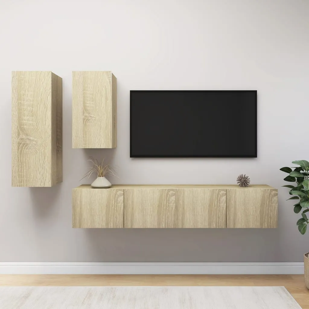 vidaXL Set Porta TV 4 pz Rovere Sonoma in Truciolato