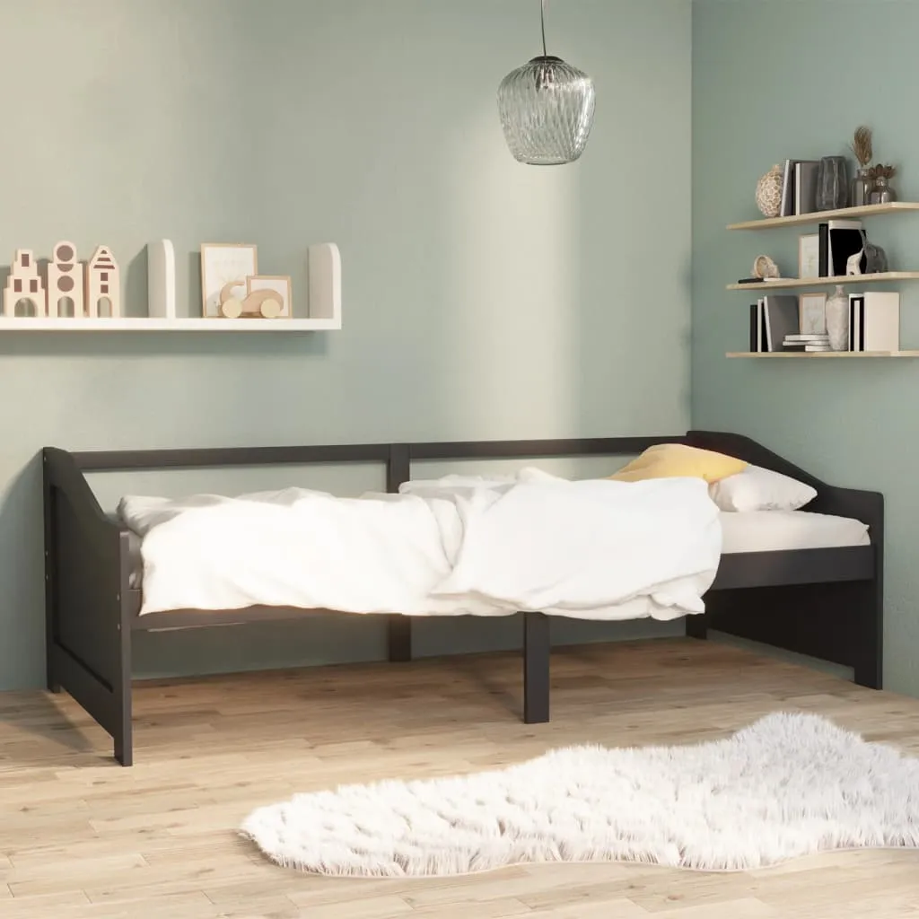 vidaXL Divano Letto a 3 Posti Grigio Legno Massello di Pino 90x200cm