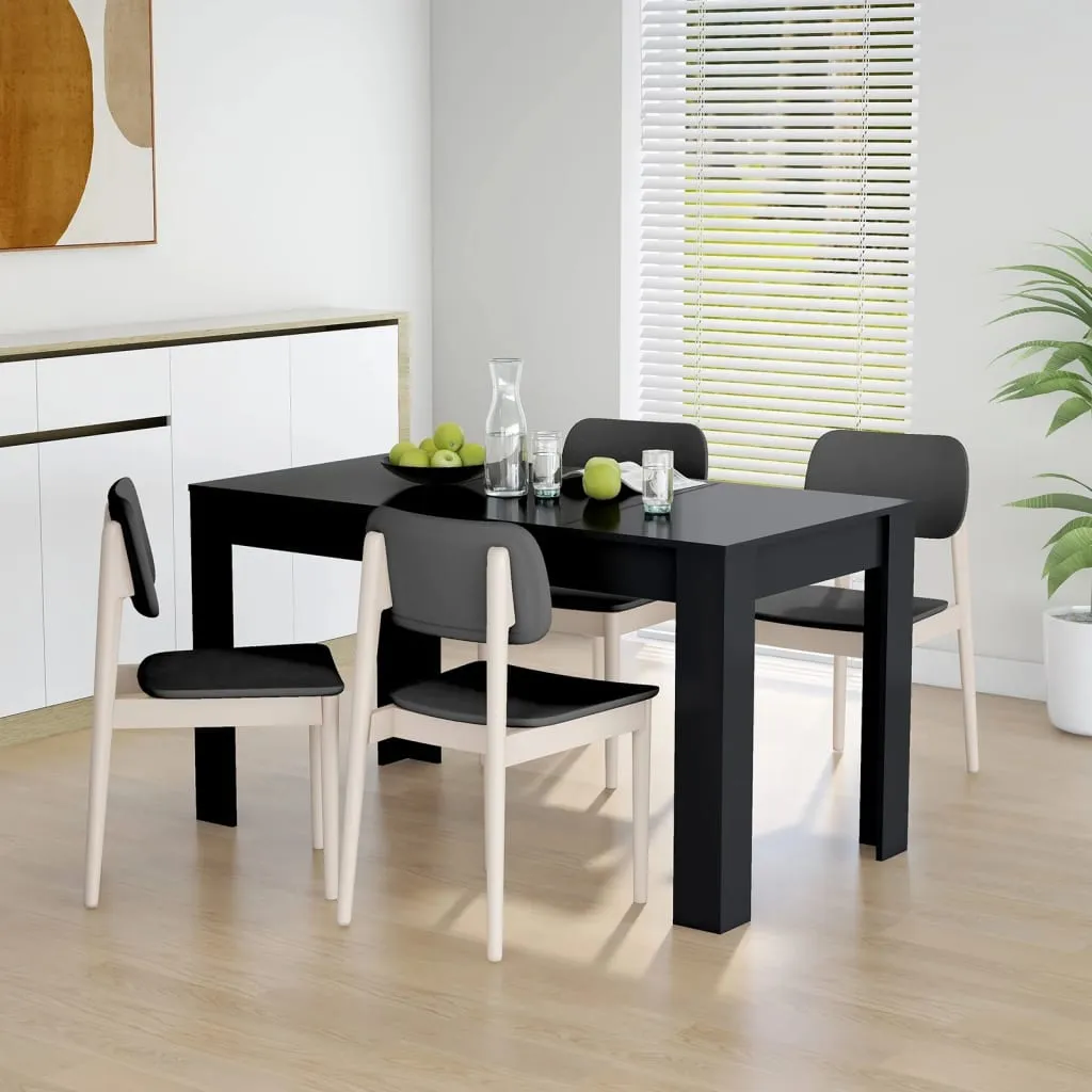 vidaXL Tavolo da Pranzo Nero 140x74,5x76 cm in Legno Multistrato