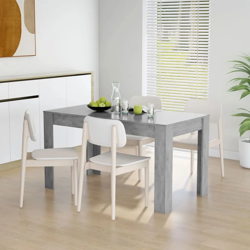 vidaXL Tavolo da Pranzo Grigio Cemento 140x74,5x76cm Legno Multistrato