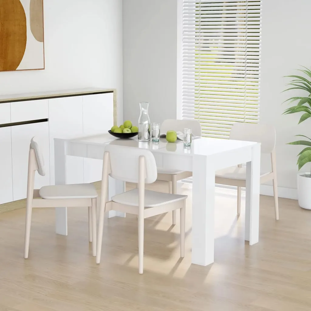 vidaXL Tavolo da Pranzo Bianco Lucido 140x74,5x76 cm Legno Multistrato