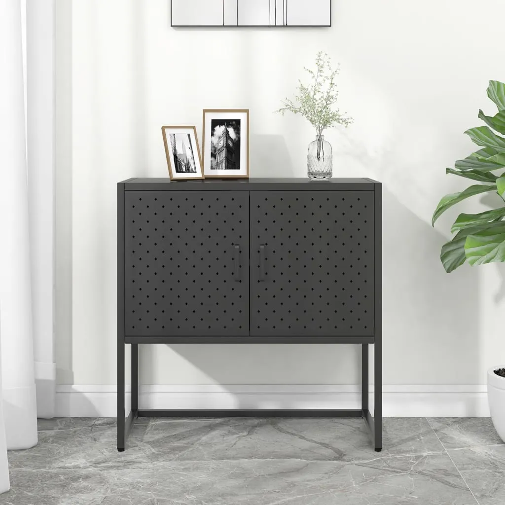 vidaXL Credenza Antracite 75x35x75 cm in Acciaio